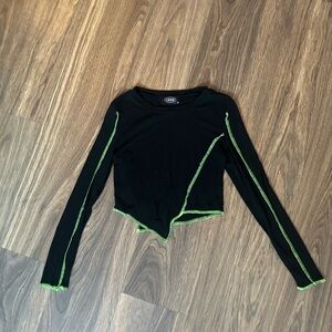 Cider Black Top with Neon Green Accents